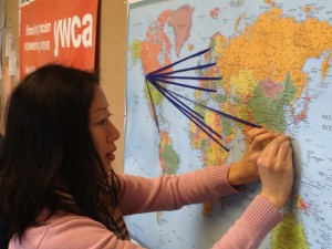  YWCA Greenbridge asked, "Where are you from?" and mapped it out in a creative way. 