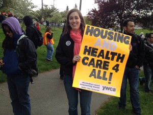 Devin Seman, of the YWCA Health Access Department, at Judkins Park. 