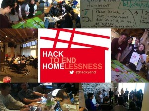 Meg Roberts (@megchirps on Twitter) built this collage featuring scenes from the Hack to End Homelessness.