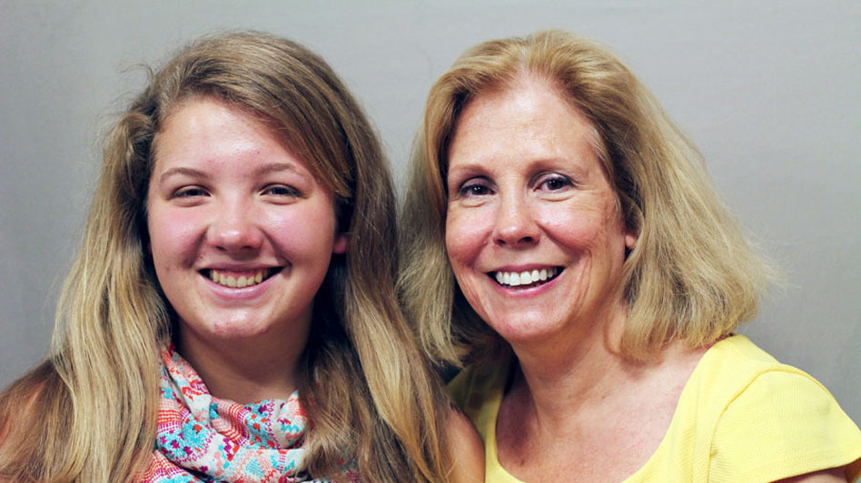 In a StoryCorps conversation that aired on NPR this morning, Erika (left) talks with her mom about attending high school while living in a car. Image from StoryCorps.