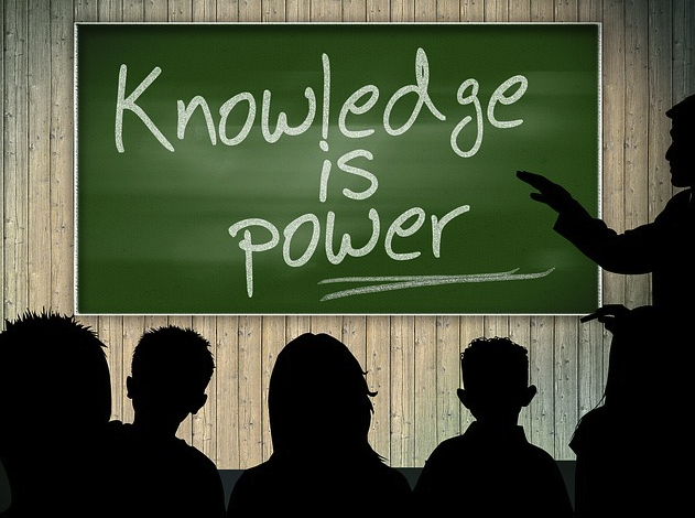 Image knowledge is power written on chalkboard