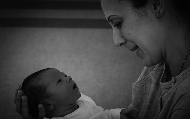 Mother and newborn photo