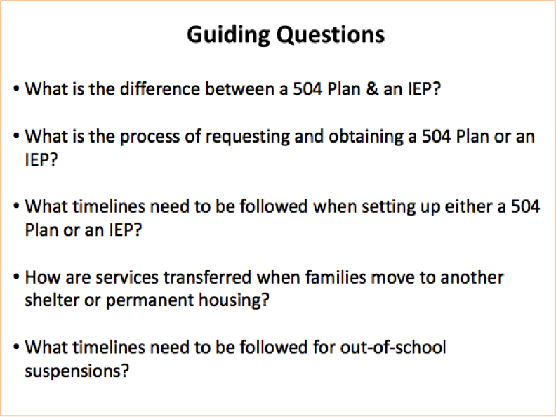 Guiding questions slide from presentation by Scott Raub