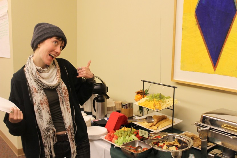 Perry Firth from the Seattle University Project on Family Homelessness was extra excited for snack time!