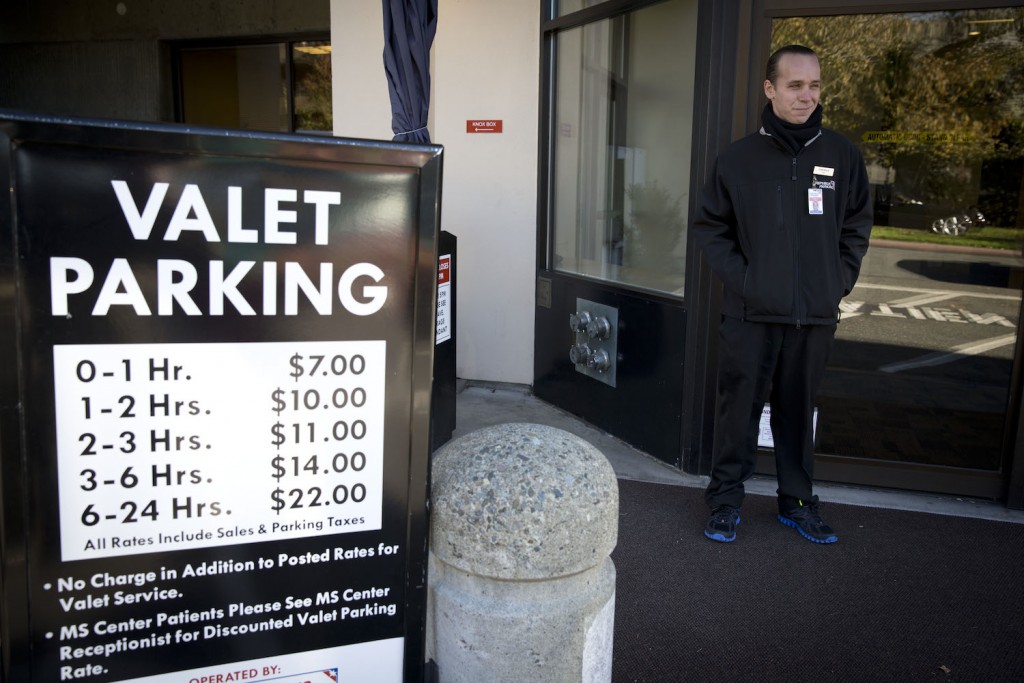 Lawrence works as a valet near the family's apartment. 