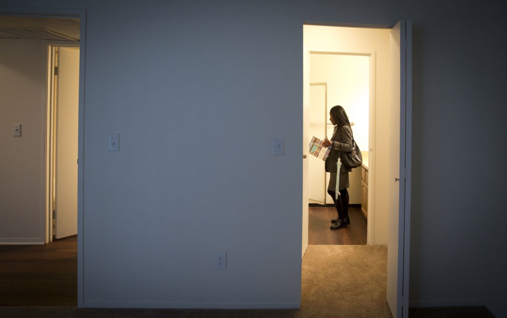 Andrea tours a potential new apartment home in Redmond very near the office where she was soon to start working.