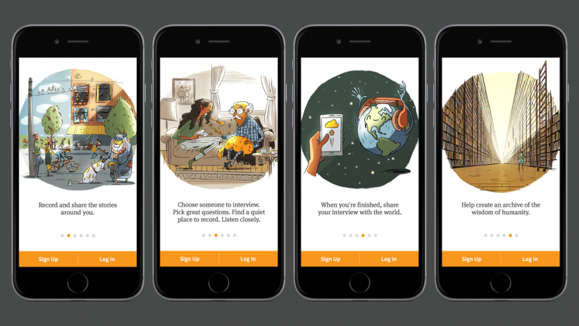 The StoryCorps mobile app is very user-friendly. Image credit: StoryCorps.