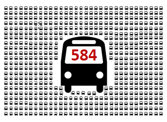 The Washington Department of Social and Health Services identified 42,038 students who experienced homelessness during the 2011-2012 school year. That's enough students to fill 584 school buses. Graphic courtesy Columbia Legal Services.